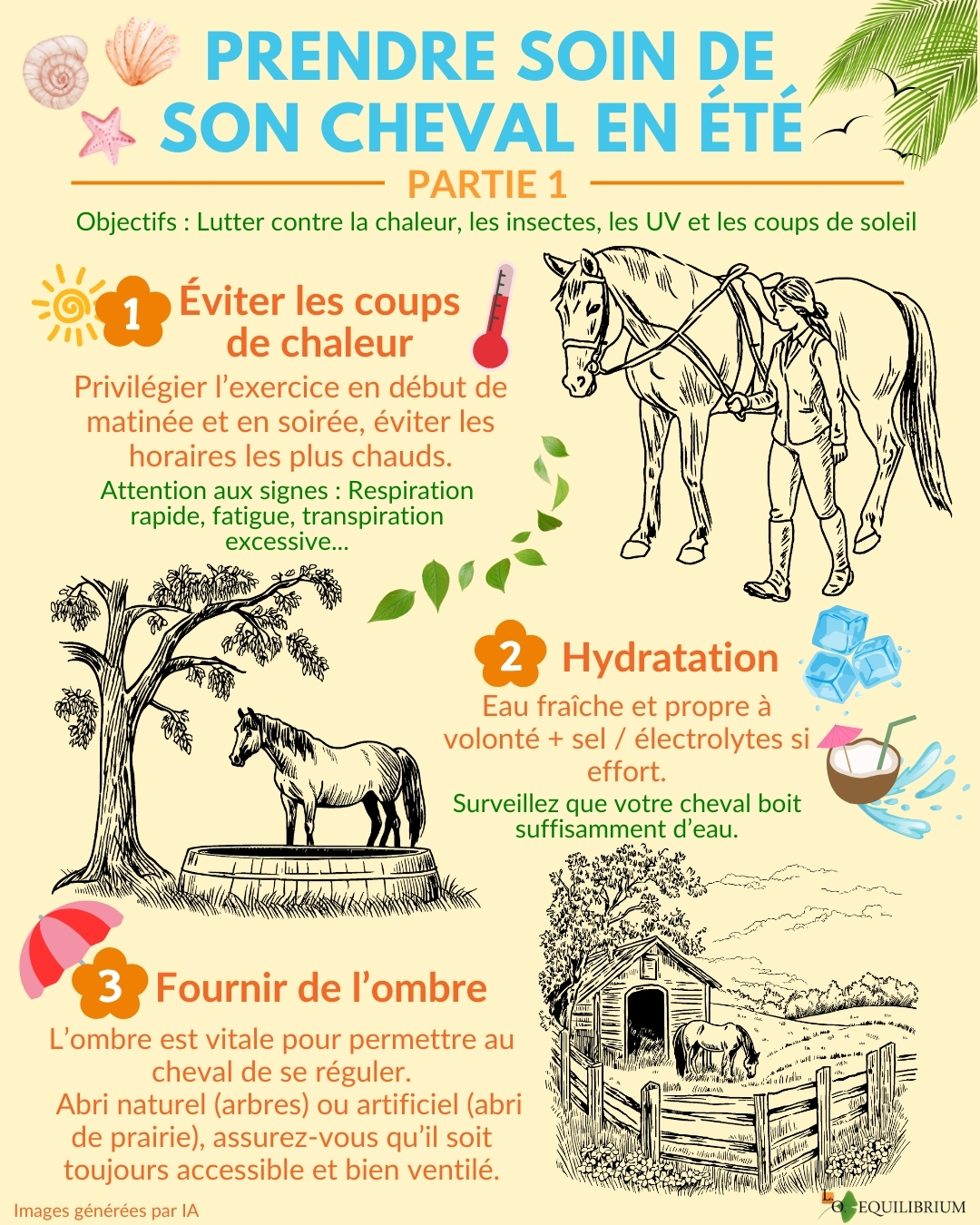 infographie été cheval conseils prévention  